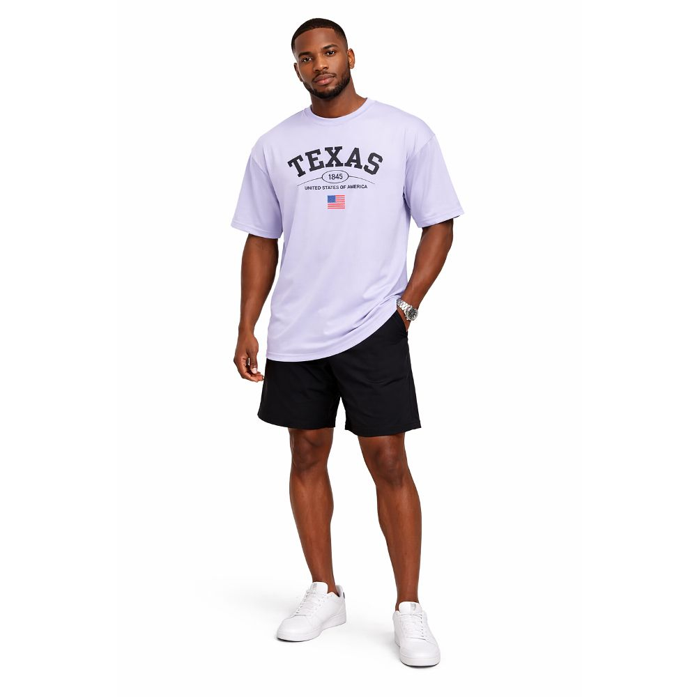 Mens Lavender Oversized Graphic T Shirt